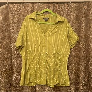 Ashley Stewart plus sized top, chartreuse color